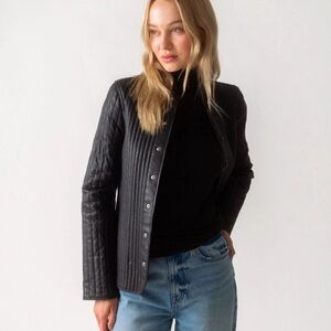 Toteme Linear Quilted Leather Jacket / size 34 / NWT